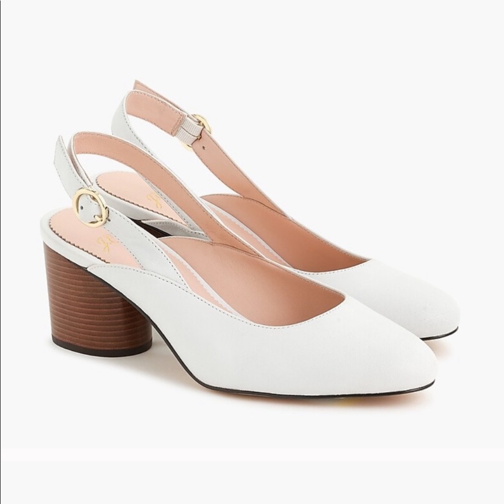 J. Crew Slingback White Pumps 7